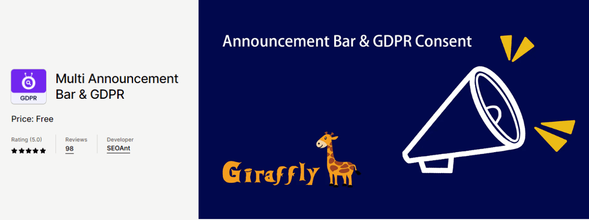 Multi Announcement Bar & GDPR