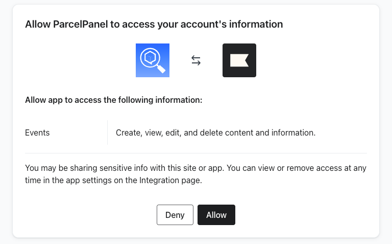 Integrate from ParcelPanel admin