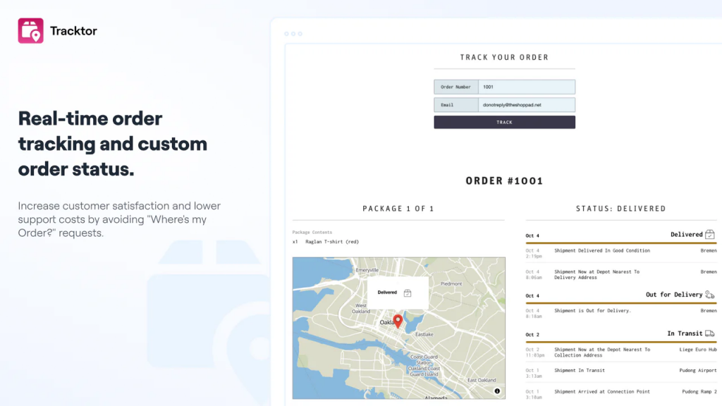 Tracktor Order Tracking